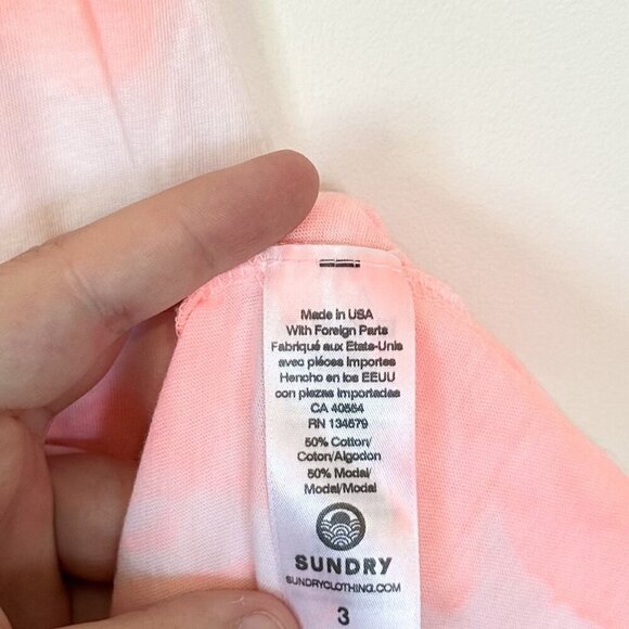 NWT Sundry Pink Tie Dye Racerback Tank Top - Size: 3(Large) - Picture 5 of 6